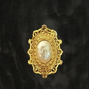 Avon Gold and Cream Vintage Brooch